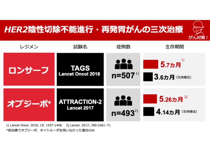 日本がん対策図鑑 | 【標準治療】HER2陰性胃がんの三次治療